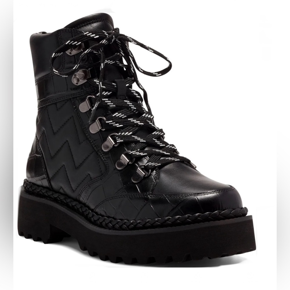 NWT- Vince Camuto ‘Medjey’ Leather Combat Boot- in RARE Black Color